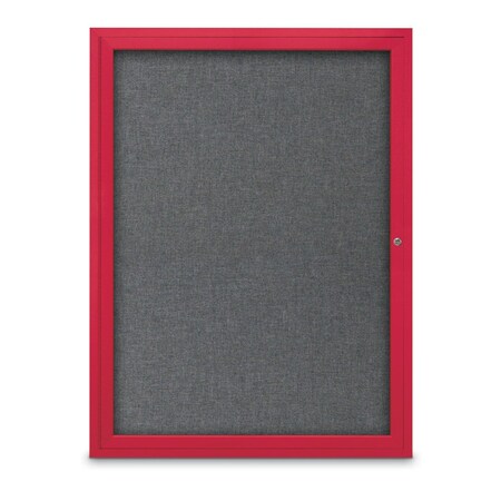 United Visual Products Slim Enclosed Corkboard, 18"x24", Black Alum Frame/Pumice UVEB1824-BLACK-PUMICE